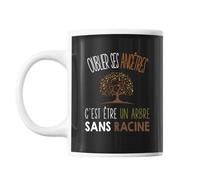Mug Généalogie J'peux Pas Noir Tasse Cadeau Personnalisé