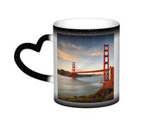 Mug Golden Gate Bridge avec anse, 35 cl, mug thermosensible à changement de couleur, tasse à thé en céramique « Dans le ciel », mugs artistiques amusants et magiques, tasse en porcelaine, cadeau d'ann