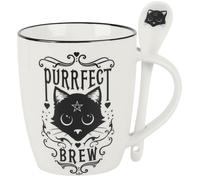Alchemy Gothic Mug Purrfect Brew 1977 Unisexe Porcelaine Blanc/Noir