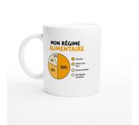 Mug Gourmandise Mon Régime Alimentaire 50% Chocolat 30% Autres Trucs Bons | Tasse Fun Chocolat - Idée Cadeau Originale