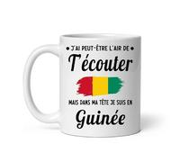 Mug Guinée j'ai peut-être l'air de t'écouter Tasse humour voyage