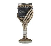 Mug Halloween Acier Résine Haut-pied 3D Tasse En Acier Inoxydable Crâne Créatif Stéréo Crâne Tasse VerreBouteille (white and black, One Size)