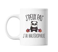 Mug Haltérophilie j'peux pas Blanc