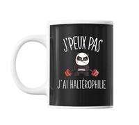 Mug Haltérophilie J'peux Pas Noir Tasse Cadeau Personnalisé