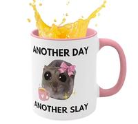 Mug hamster | Tasse humoristique en céramique ornée d'un nœud papillon | Tasse amusante de 350 ml pour les matins remplis de rire, tasses à café qui font rire tout le monde, pour les amateurs de café