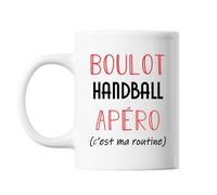 Mug Handball C'est ma Routine Blanc | Tasse Humour
