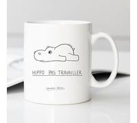 Mug Hippo Pas Travailler - Mug céramique imprimé en France de la marque SHAMAN