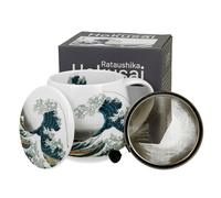Tasse à thé avec infuseur et couvercle inspiré de K. Hokusai The Great Wave - 0,43 l