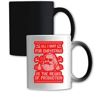 Mug humoristique avec inscription « All I Want For Christmas Is The Means Of Production » Karl Marx - Blanc