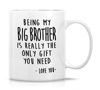Mug humoristique en céramique avec inscription « Being My Big Brother is Really The Only Gift You Need Love You » - 325 ml - Cadeau d'anniversaire sarcastique amusant pour meilleur frère, ami,