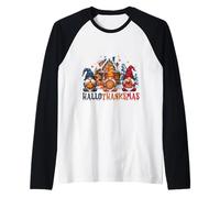 Mug Humoristique en Forme de Citrouille avec Inscription « Hallothanksmas » Manche Raglan