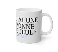 Mug - Humoristique - J'ai une bonne gueule (de bois) - Céramique - 325ml - Blanc