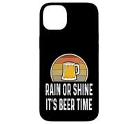 Mug Humoristique rétro pour Amateur de bière « Rain Shine Its Beer Time » Coque pour iPhone 14 Plus