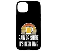 Mug Humoristique rétro pour Amateur de bière « Rain Shine Its Beer Time » Coque pour iPhone 15 Plus