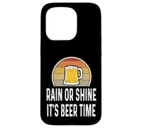 Mug Humoristique rétro pour Amateur de bière « Rain Shine Its Beer Time » Coque pour iPhone 15 Pro