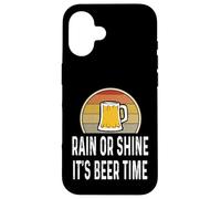 Mug Humoristique rétro pour Amateur de bière « Rain Shine Its Beer Time » Coque pour iPhone 16