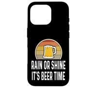 Mug Humoristique rétro pour Amateur de bière « Rain Shine Its Beer Time » Coque pour iPhone 16 Pro