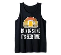 Mug Humoristique rétro pour Amateur de bière « Rain Shine Its Beer Time » Débardeur
