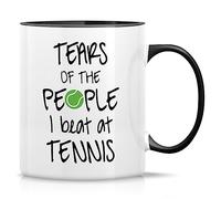 Mug humoristique - Tears of The People I Beat at Tennis Player Coach 325 ml - Drôle, sarcastique, motivant, cadeau d'anniversaire inspirant