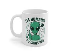 Mug Humour Alien Sarcastique - Cadeau Science-Fiction et Geek - Illustration Extraterrestre et Planètes