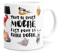 Mug Humour Belle-Mère Tasse Message drôle. Idée Cadeau Original pour Belle-Maman, Amie Femme Mère pour Anniversaire Fête Noël ou pour le Plaisir. Imprimé en France. Le Sourire dès le Réveil