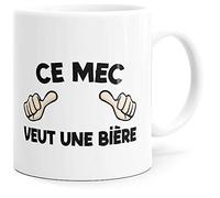 Mug Humour Bière Tasse Message drôle. Idée Cadeau Original pour Amis Couple Amoureux Collègue Frère Sœur pour Anniversaire Noël ou Juste pour le Plaisir. Dino Mugs le Sourire dès le Réveil.
