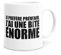 Mug Humour Bite Enorme Tasse Message drôle Coquin. Idée Cadeau Original pour Amis Couple Collègue Frère Pote Homme Amoureux pour Anniversaire Noël. Dino Mugs le Sourire dès le Réveil.