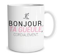 STC Mug Humour Tasse à Café - Bonjour ta gueule Cordialement