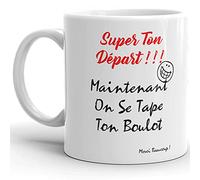 Mug Humour collègue au top Tasse céramique on se tape ton boulot tasse Qualité Idée Cadeau Originale retraite démission travail mutation bureau départ maladie licenciement Anniversaire Noël 325ml