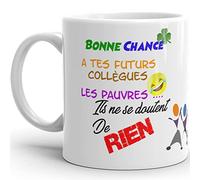 Mug humour collegue bonne chance tasse drole haute qualité idée cadeau céramique départ retraite changement travail homme femme collegue ami bureau mutation licenciement 325ml
