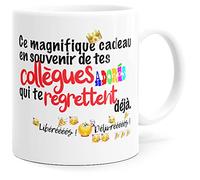 Mug Humour Collègue Tasse Message Drôle Rigolo. Idée Cadeau Original pour Départ en Retraite Mutation Travail Bureau Homme Femme pour Anniversaire Noël Plaisir. Dino Mugs le Sourire dès le Réveil.