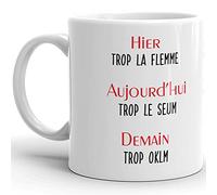 Mug Humour jeune adolescent expression flemme seum oklm et smartphone réseaux sociaux tasse drole céramique Idée Originale drôle anniversaire Noël fête ami homme femme enfant fille garçon 325ml