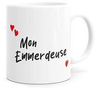 Mug Humour Mon Emmerdeuse Tasse Message drôle Amour. Idée Cadeau Original Amie Couple Amoureux Collègue Sœur Copine Femme Fiancée pour Anniversaire St Valentin Noël Fête. Le Sourire dès le Réveil