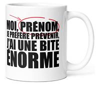 Mug Humour Personnalisable Prénom Sexe Enorme Homme Tasse Message drôle Personnalisé Sexy. Idée Cadeau Original Rigolo pour Ami Copain Garçon Collègue Frère pour Anniversaire St Valentin Noël