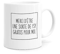 Mug Humour Psy Tasse Message drôle. Idée Cadeau Original pour Ami Couple Amoureux Collègue Frère Sœur Copine Pote pour Anniversaire Noël ou Juste pour le Plaisir. Dino Mugs le Sourire dès le Réveil.
