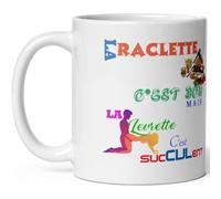 Mug humour raclette levrette - Tasse drôle comparatif raclette levrette - Mug humoristique homme femme ami collegue à offrir - Idée cadeau fête anniversaire Noël céramique 325ml café thé