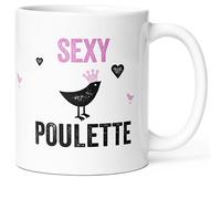 Mug Humour Sexy Poulette Tasse Message drôle Coquin. Idée Cadeau Original pour Amie Couple Amoureuse Collègue Sœur Femme Nana pour Anniversaire Noël St Valentin. Le Sourire dès le Réveil.