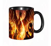 Mug Humour Tasse drôle,Un dragon noir furieux détruit l'armée des morts-vivants ave,Idée Cadeau Original Amis Couple Amoureux Collègue Frère Sœur Mari Femme Fiancés pour Anniversaire St Valentin Noël