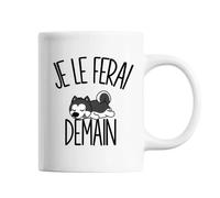 Mug Husky Je Le Ferai Demain Tasse Cadeau Personnalisé