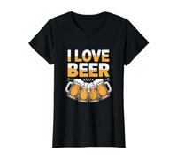 Mug « I Love Beer » T-Shirt Graphique avec Valeur, Femme, Noir, L