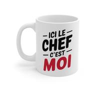 Mug Ici Le Chef, C'est Moi - Tasse Humoristique et Affirmée - Cadeau Original et Drôle Taille 11oz
