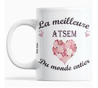 Mug idée Cadeau ATSEM Anniversaire plaisir d'offrir à Noël La Meilleure ATSEM Du Monde Entier