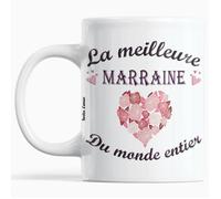Mug idée Cadeau Marraine Anniversaire plaisir d'offrir à Noël La Meilleure Marraine Du Monde Entier