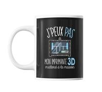Mug Imprimante 3d J'peux Pas Noir Tasse Cadeau Personnalisé