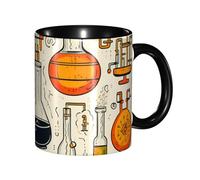Mug imprimé chimie - Tasse en céramique double couleur - 330 ml, passe au micro-ondes, parfaite pour la maison, le bureau ou comme cadeau (9,5 cm de large)