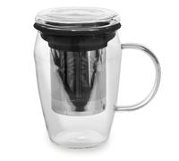 Mug infuseur 43 cl en borosilicate décor noir - - Noir - Verre