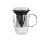 Mug infuseur 43 cl en borosilicate décor noir - - Noir - Verre