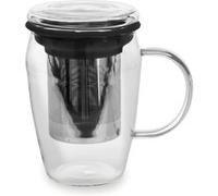 Mug infuseur 43 cl en borosilicate décor noir - - Noir - Verre