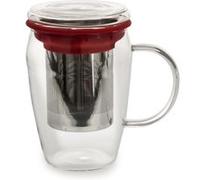 Mug infuseur 43 cl en borosilicate décor rouge - Table Passion - Rouge - Verre Rouge