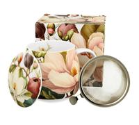 Tasse à thé avec passoire et couvercle Flowers Magnolias - 0,43 l